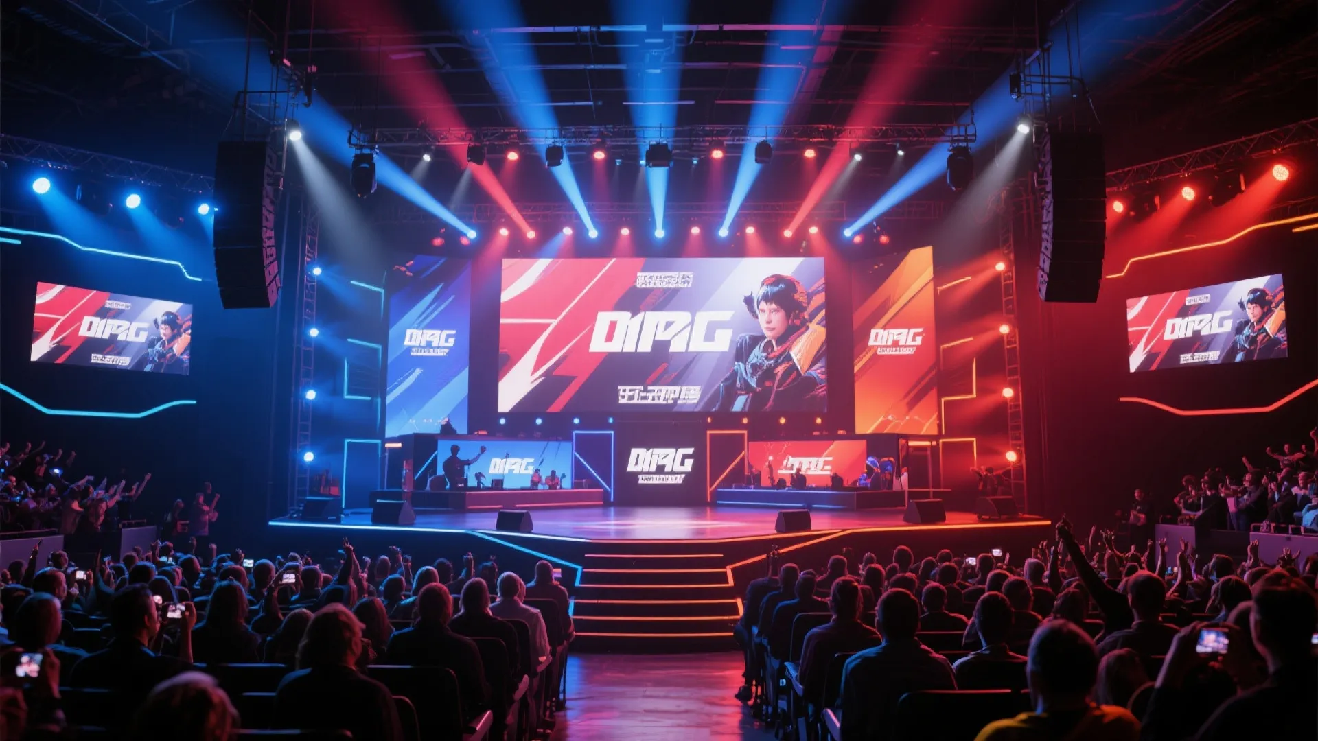 电子竞技舞台与观众氛围图